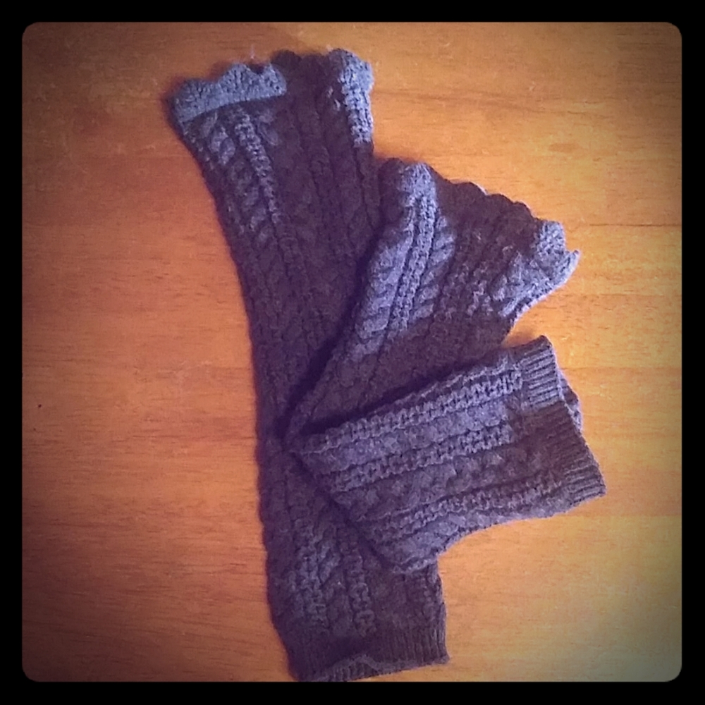 Grey cloth leg warmers NWOT